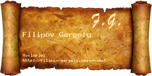 Filipov Gergely névjegykártya